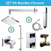 Wiesbaden inbouw regendouche set 04 Rombo Chroom - thumbnail