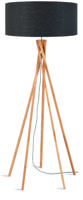 Good&Mojo Vloerlamp 'Kilimanjaro' Bamboe en Eco linnen, kleur Donkergrijs