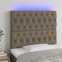 Hoofdbord LED 90x7x118/128 cm stof taupe