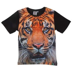 T-shirt met tijger print voor kinderen - zwart/kleuren - korte mouwen