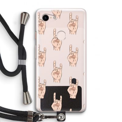 Rock: Pixel 3 Transparant Hoesje met koord