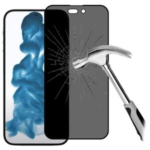 iPhone 14 Pro Max Privacy Full Cover Glazen Screenprotector - Zwarte Rand
