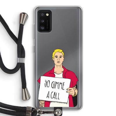Gimme a call: Samsung Galaxy A41 Transparant Hoesje met koord