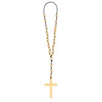 Carnaval/verkleed accessoires Non/priester/dominee/monnik - ketting met kruis - kralen - kunststof   -