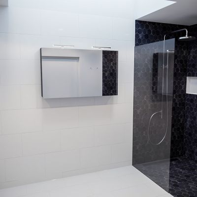 Spiegelkast Vico Cube | 120x70 cm | 2 Deuren | Zonder verlichting | Antraciet