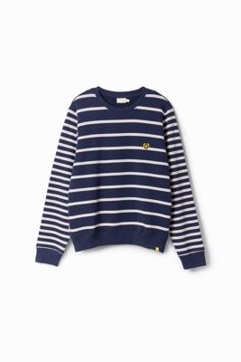 Gestreept sweatshirt logo - BLUE - S