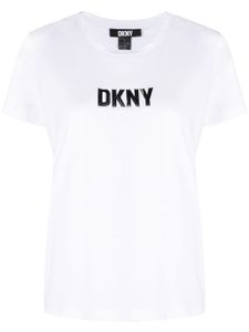 DKNY t-shirt à logo réfléchissant - Blanc