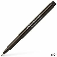 Markeerstiften Faber-Castell Broadpen Document Zwart (10 Stuks)