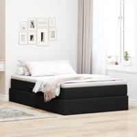 Opbergbed met matras met matras Zwart 120 x 190 cm Polyester