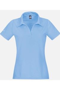 TRIGEMA Slim Fit Dames Poloshirt lichtblauw, Effen