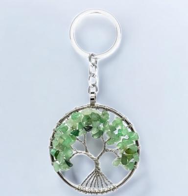 Sleutelhanger met groene aventurijn levensboom - Sleutelhangers - Spiritueelboek.nl