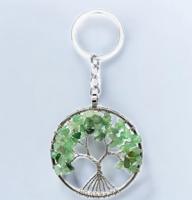 Sleutelhanger met groene aventurijn levensboom - Sleutelhangers - Spiritueelboek.nl
