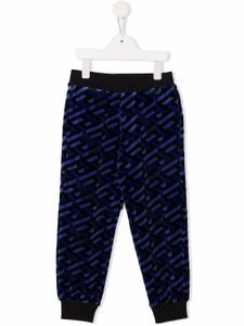 Versace Kids pantalon de jogging à logo imprimé - Noir