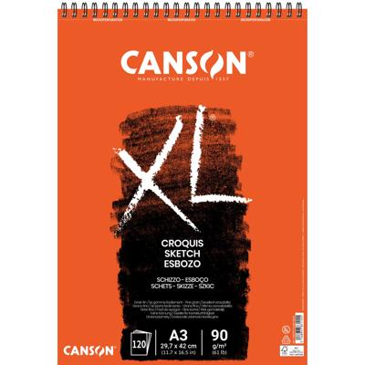 Schetspapier Canson XL Sketch 120vel 90gr A3 ivoorwit | 5 stuks