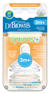 Dr Browns Options+ Anti-colic Brede Halsfles Speen Fase 2