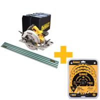 DeWALT DWE576K Cirkelzaag 1600W in Koffer + DWS5022 Geleiderail 1500mm
