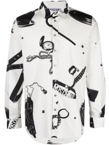 Moschino chemise en coton à imprimé graphique - Gris