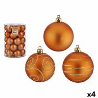 Set kerstballen Oranje PVC 6 cm (4 Stuks)