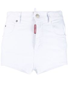 DSQUARED2 short en jean à patch logo Honey - Blanc