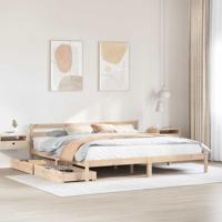 Bedframe zonder matras massief grenenhout 200x200 cm