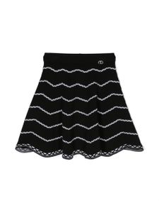 TWINSET Kids jupe évasée à motif de chevrons - Noir