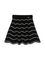 TWINSET Kids jupe évasée à motif de chevrons - Noir