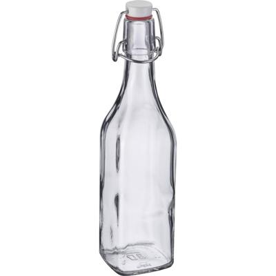 Westmark Beugelfles / Weckfles - transparant glas - luchtdicht - 0.5 liter - waterfles - vierkant