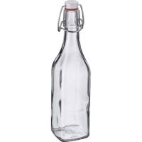 Westmark Beugelfles / Weckfles - transparant glas - luchtdicht - 0.5 liter - waterfles - vierkant