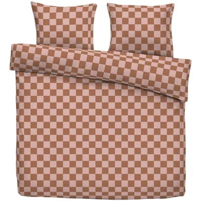 Leen Bakker - Dekbedovertrek Toledo - Terra/roze - 240x220 Cm - Polyester - Rood