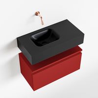 Toiletmeubel Mondiaz Andor | 60 cm | Meubelkleur Fire | Lex vrijhangend wastafel Urban Links | Zonder kraangat
