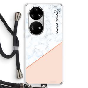 Marmer in stijl: Huawei P50 Pro Transparant Hoesje met koord