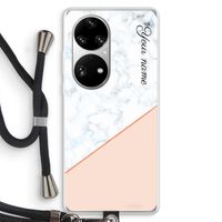 Marmer in stijl: Huawei P50 Pro Transparant Hoesje met koord