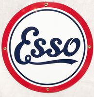 Esso Logo Emaille Bord 12" / 30 cm - thumbnail