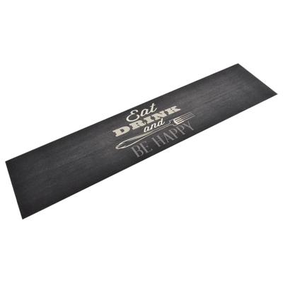 VidaXL Keukenmat wasbaar keukenprint 60x300 cm fluweel zwart