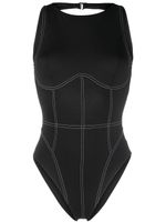 Noire Swimwear maillot de bain à coutures contrastantes