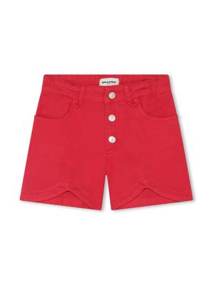SONIA RYKIEL ENFANT short en jean à plaque logo - Rouge
