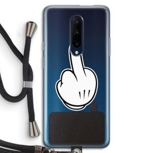 Middle finger black: OnePlus 7 Pro Transparant Hoesje met koord