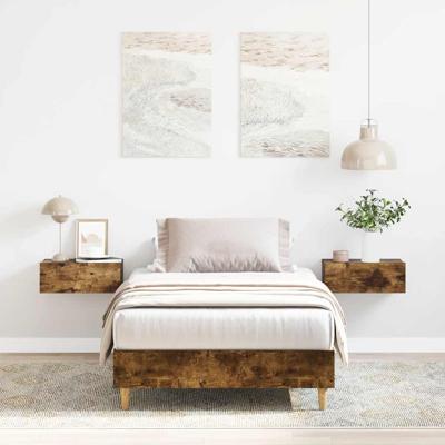Bedframe zonder matras 90x190 cm spaanplaat gerookt eiken