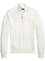 Polo Ralph Lauren pull zippé à motif Polo Pony - Blanc