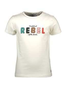 Moodstreet Meisjes t-shirt borduursel - Warm wit