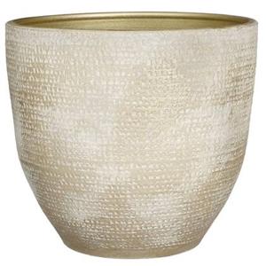 Mica Decorations Plantenpot - terracotta - champagne|wit- 35x32cm