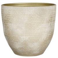 Mica Decorations Plantenpot - terracotta - champagne|wit- 35x32cm