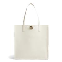 Ted Baker Rosenni Rose Detail Crinkle Large Tote Bag-Ivory