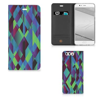 Huawei P10 Plus Stand Case Abstract Green Blue