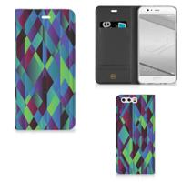 Huawei P10 Plus Stand Case Abstract Green Blue