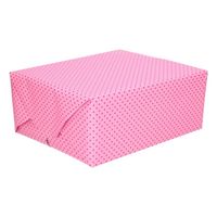 3x Lichtroze cadeaupapier met roze stipjes 70 x 200 cm - Cadeaupapier - thumbnail