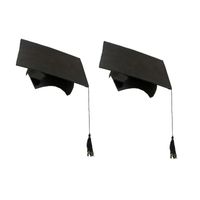4x stuks afstudeer hoeden geslaagd zwart met kwast voor volwassenen 4x stuks afstudeer hoeden geslaagd zwart met kwast voor volwassenen