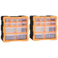 VidaXL Organisers met 12 lades 2 st 26,5x16x26 cm