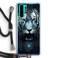 Darkness Tiger: Huawei P30 Pro Transparant Hoesje met koord