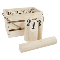 Gametime getallenwerpspel junior hout naturel 14-delig - thumbnail